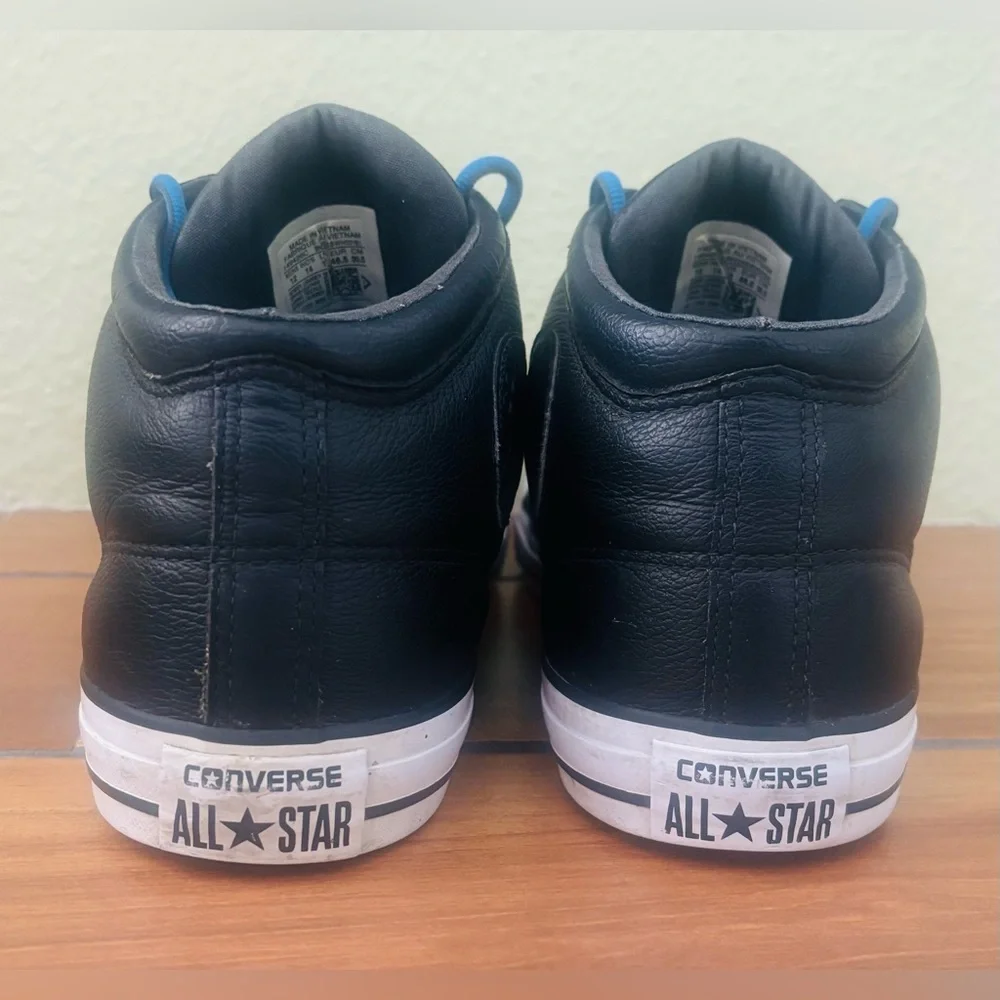 Converse Chuck Taylor All Star Leather High-Top Sneakers Blue Laces Size: 12 - Picture 6 of 8